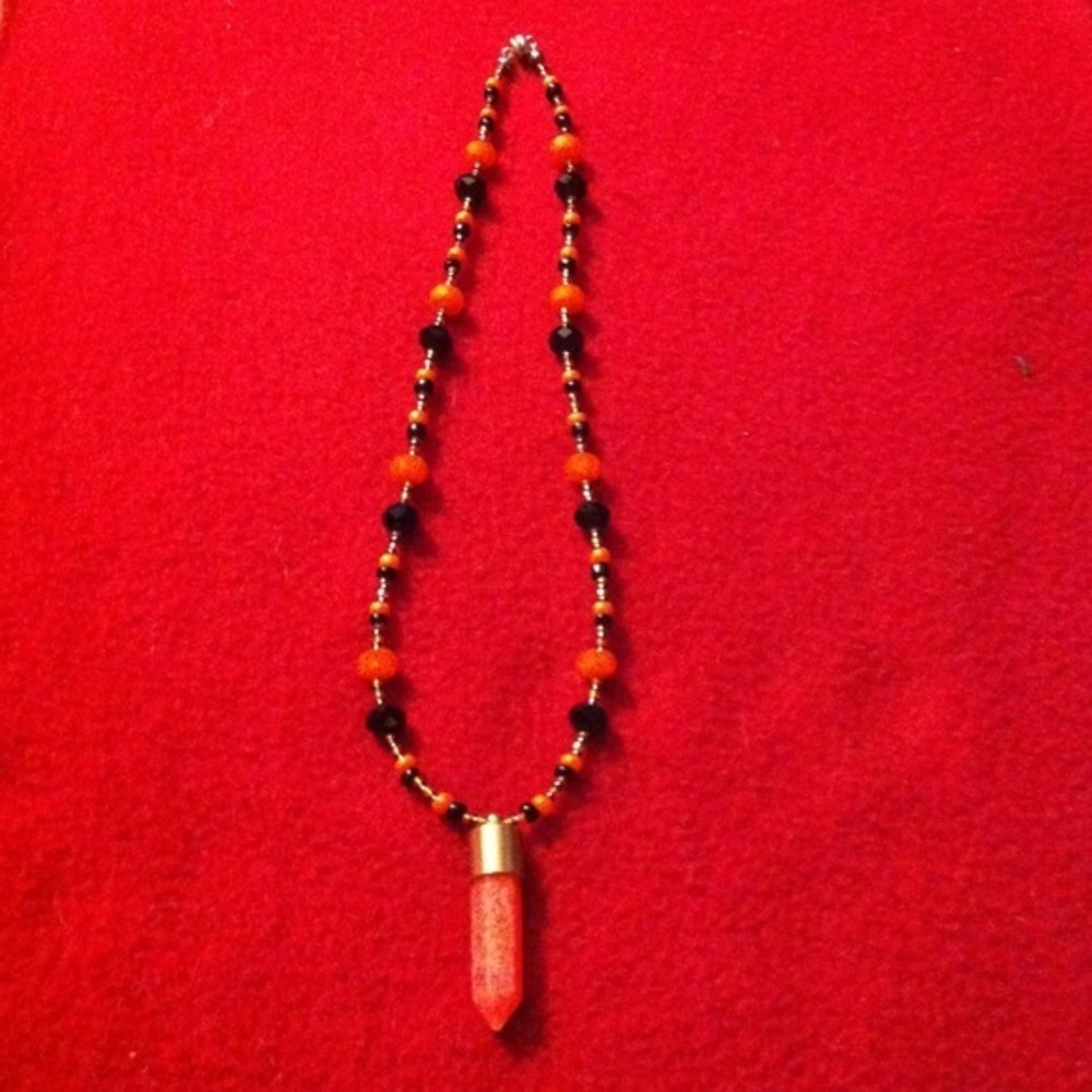Hand Crafted San Francisco Giants Orange Stone Pendant Necklace